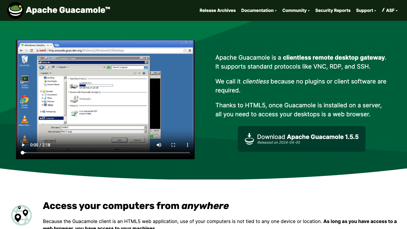 Apache Guacamole Screenshot