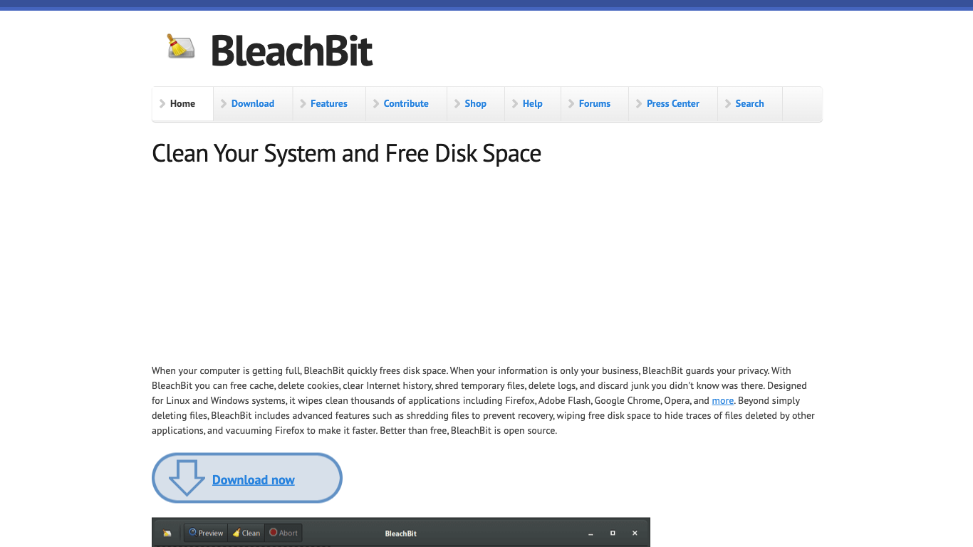 Bleachbit Screenshot