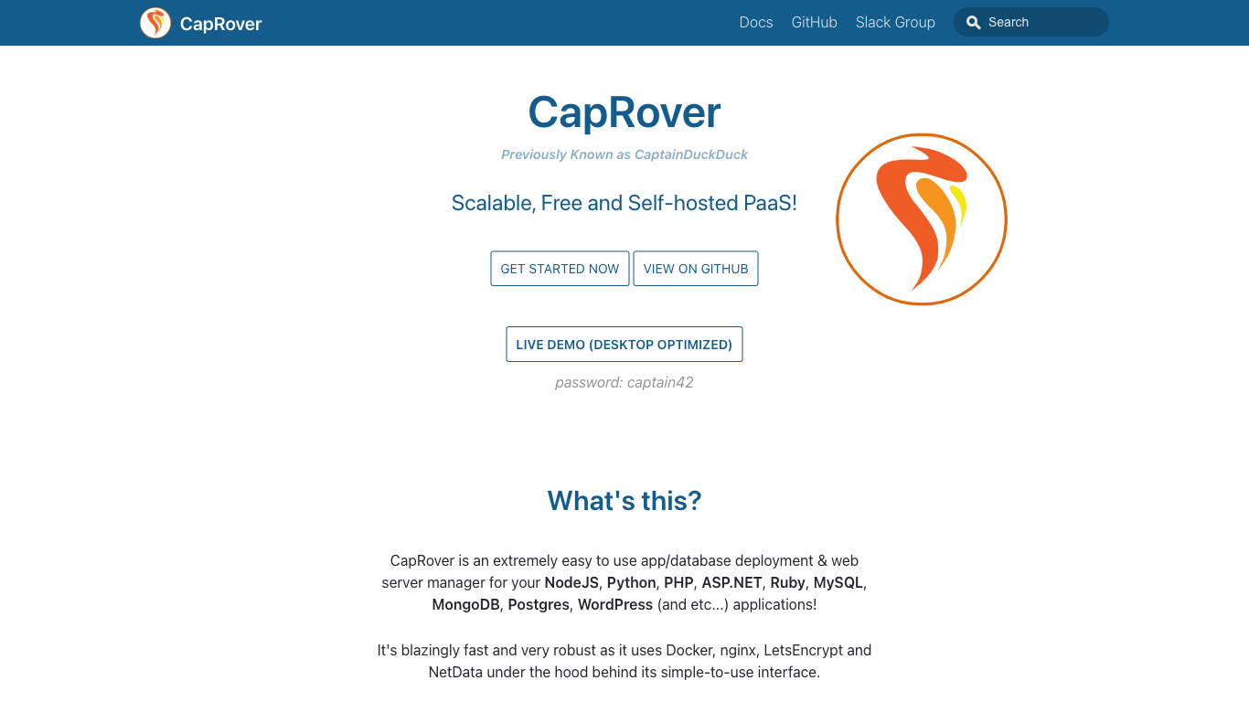 Caprover Screenshot