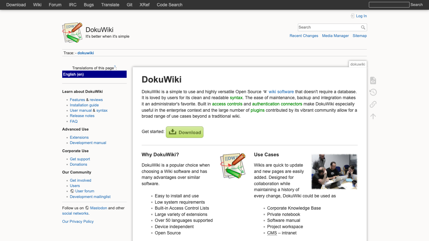 Docuwiki Screenshot