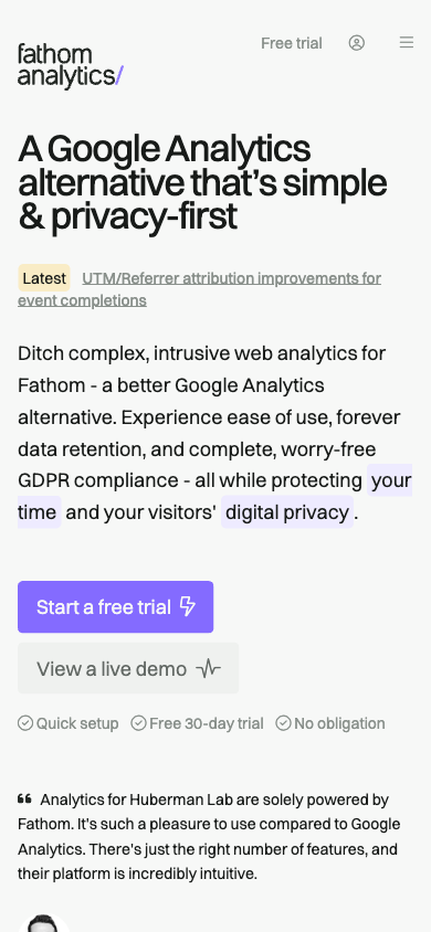 Fathom Analytics Celular