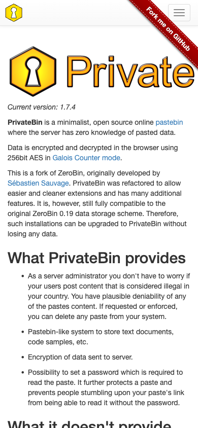 Privatebin Celular