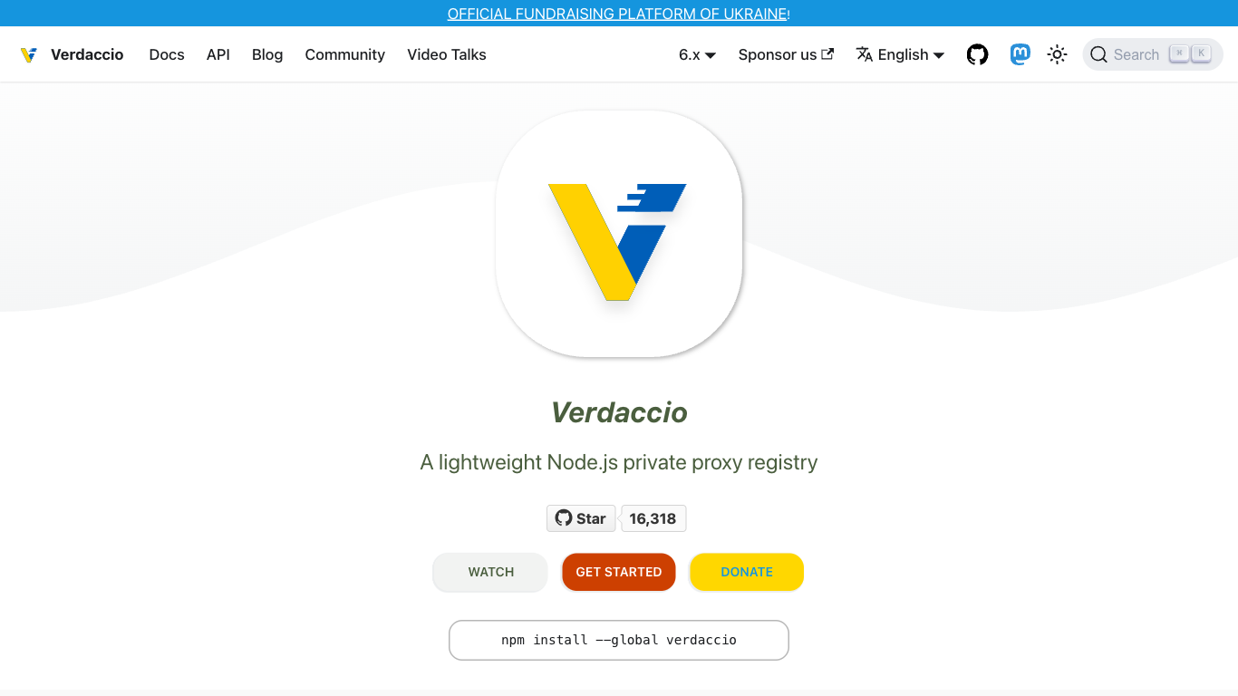 Verdaccio Screenshot