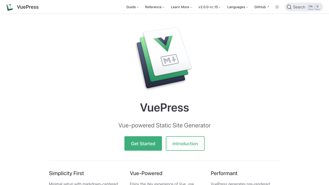 Vuepress Screenshot