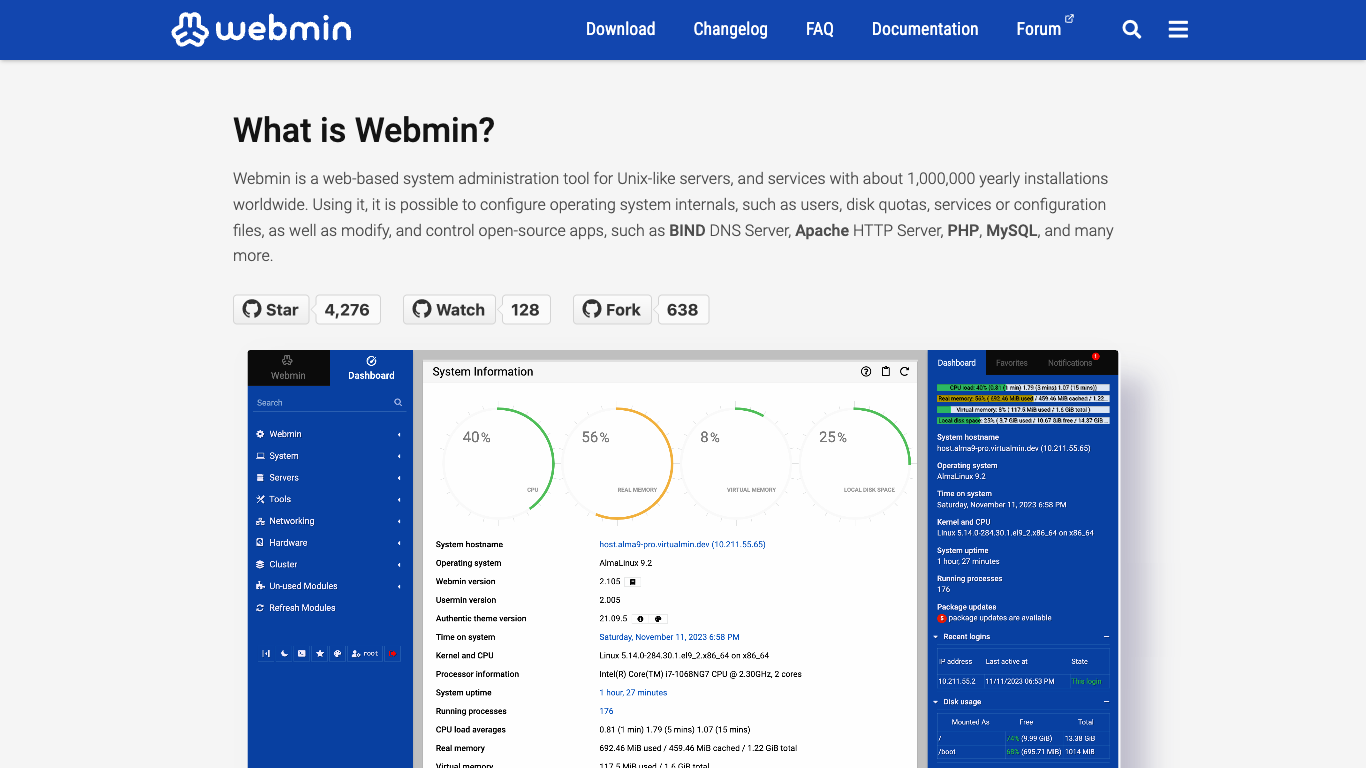 Webmin Screenshot