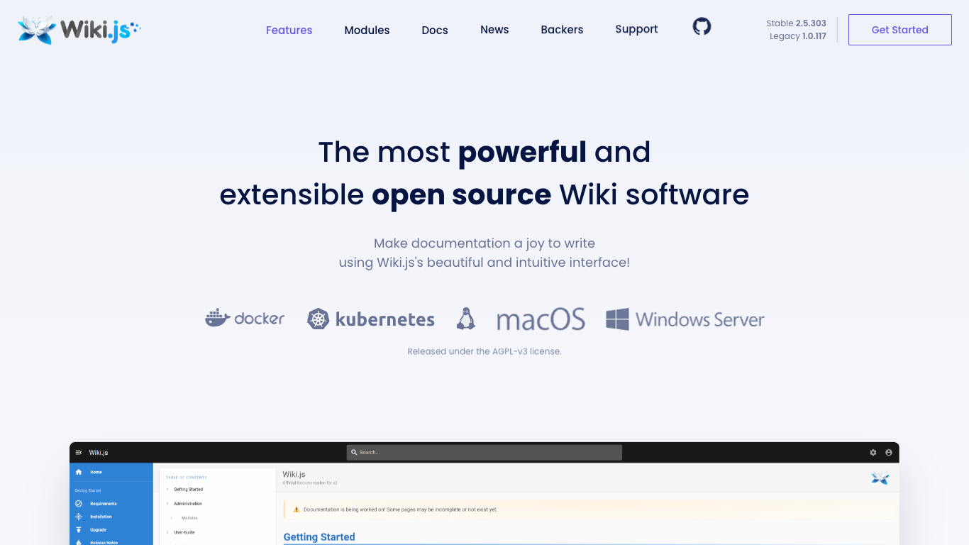 Wiki Js Screenshot