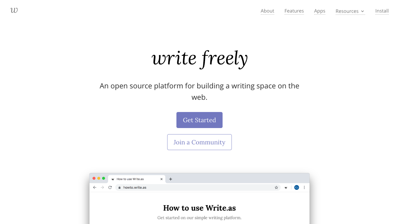 Writefreely Screenshot